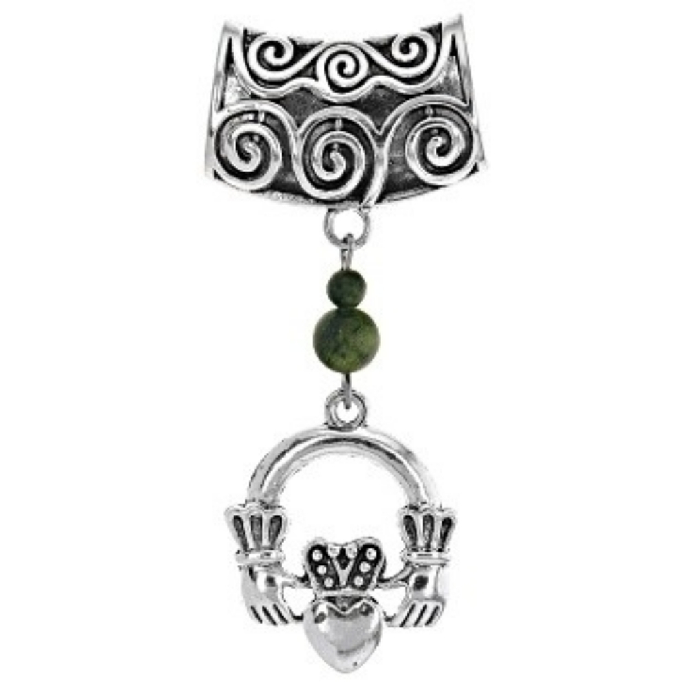 Marble Base Metal Claddagh Scarf Ring